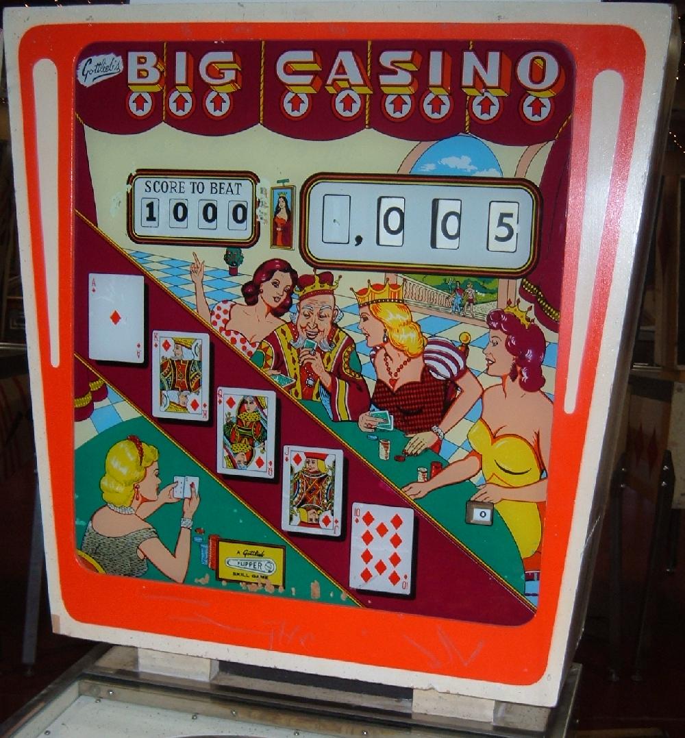 Gottlieb Big Casino 1961 coin operated pinball wedgehead game